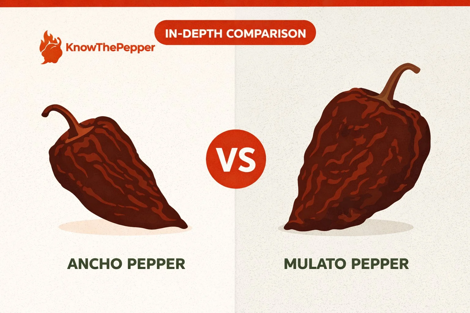 Ancho Pepper vs Mulato Pepper comparison