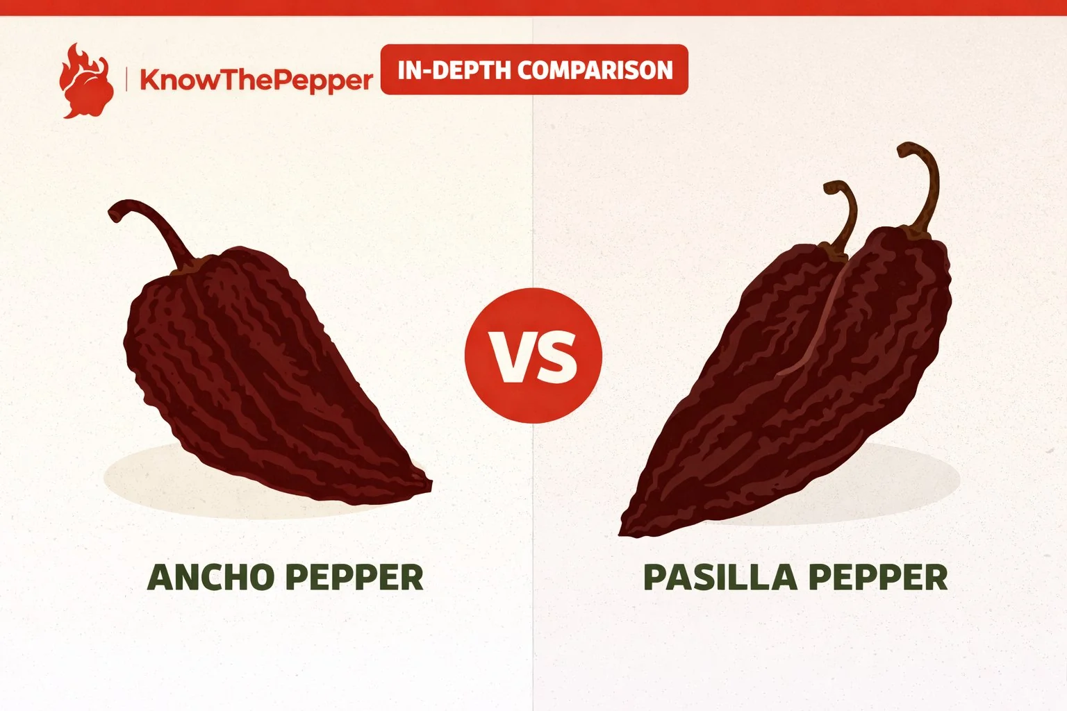Ancho Pepper vs Pasilla Pepper comparison