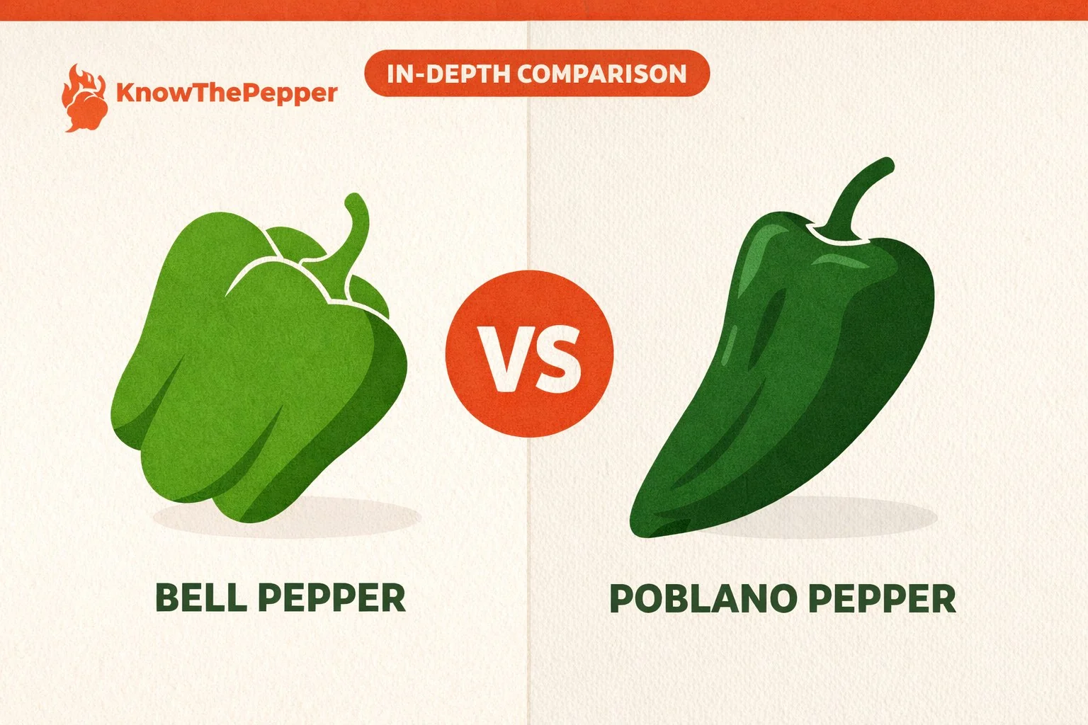 Bell Pepper vs Poblano Pepper comparison