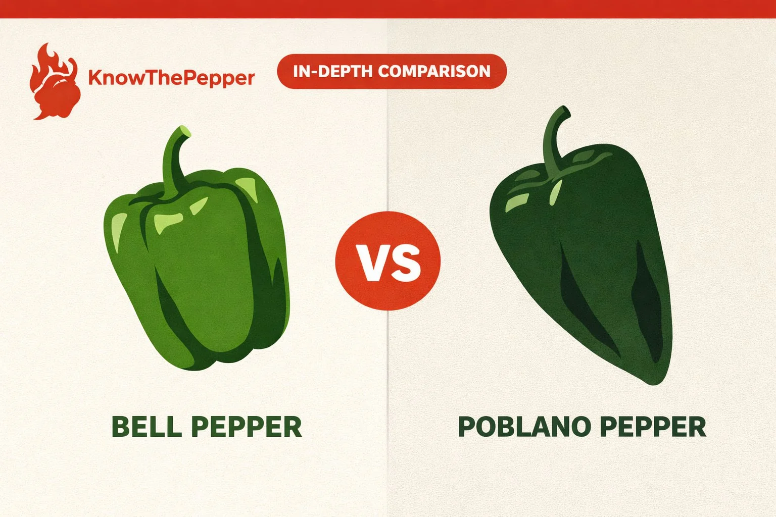 Bell Pepper vs Poblano Pepper comparison