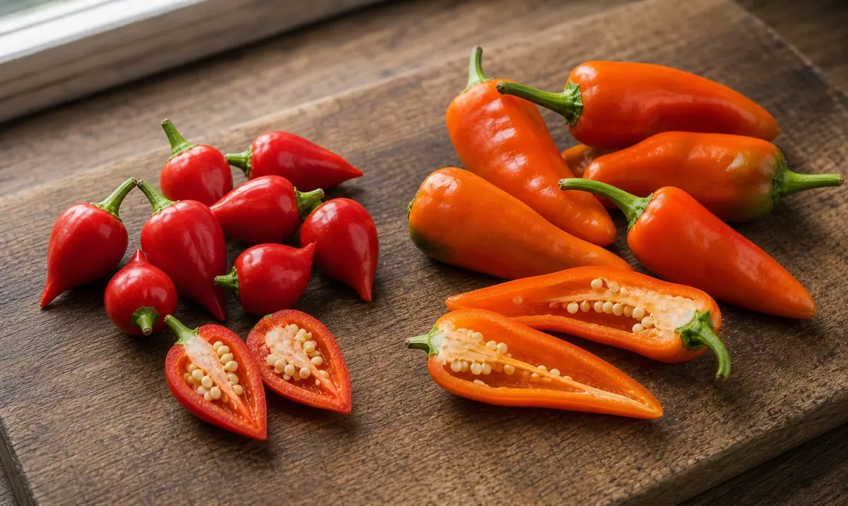 Biquinho Pepper and Aji Dulce comparison