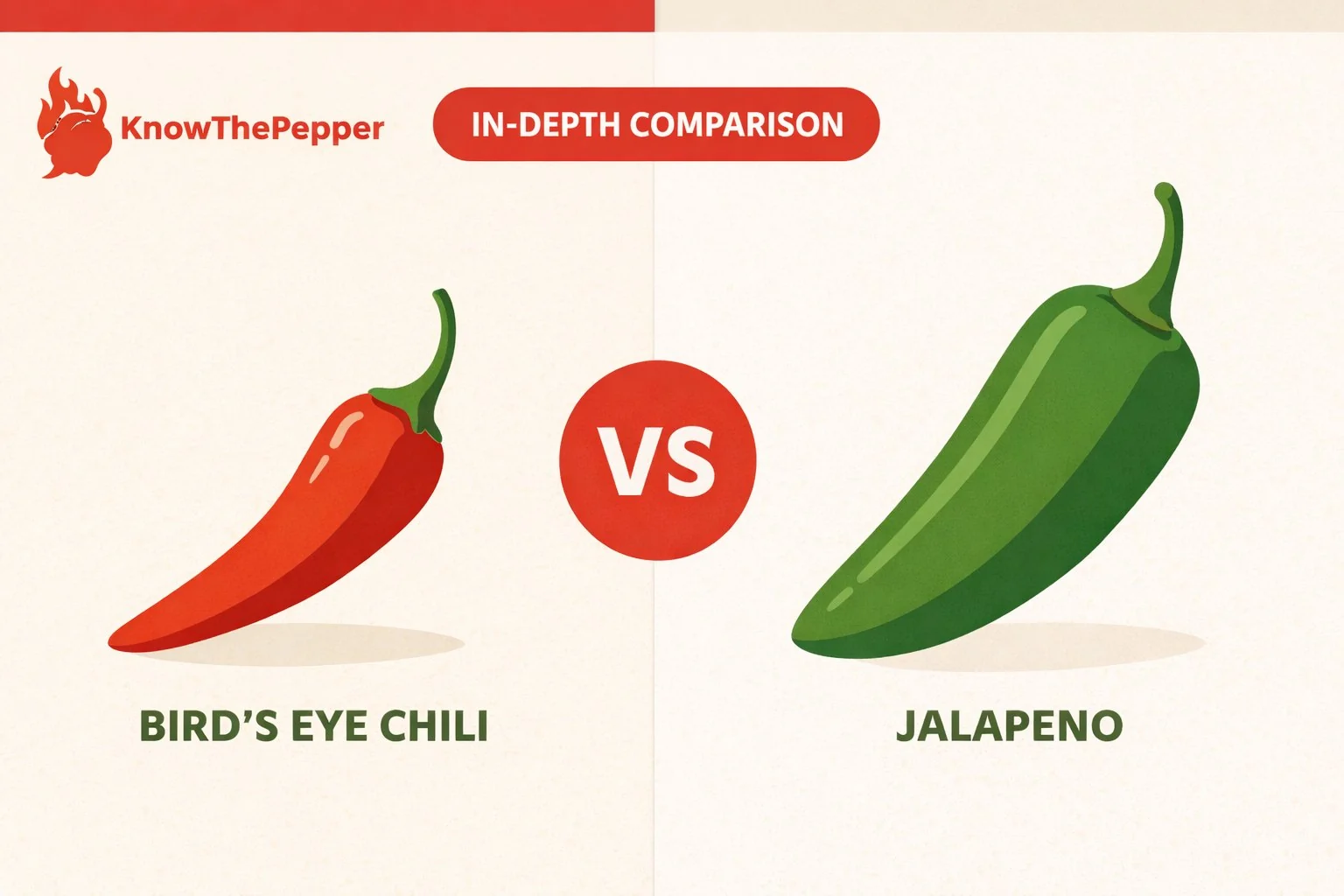 Bird's Eye Chili vs Jalapeño comparison