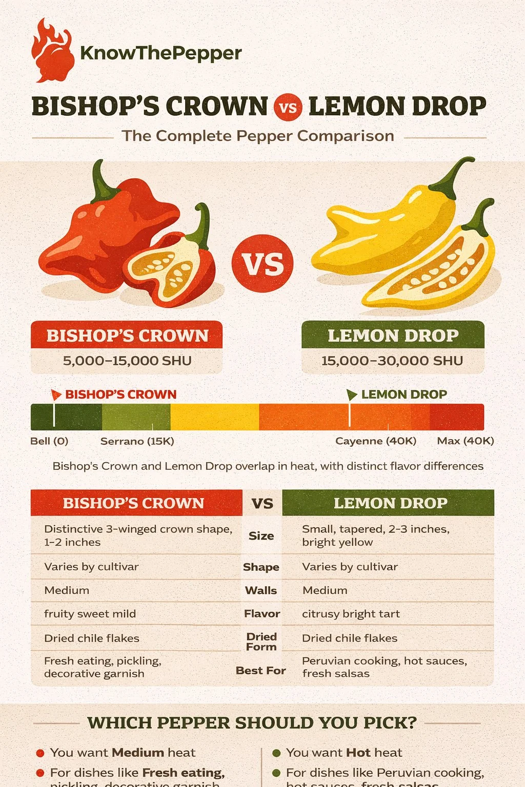 Bishop's Crown and Lemon Drop comparison
