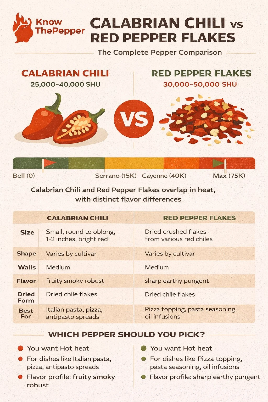 Calabrian Chili and Red Pepper Flakes comparison