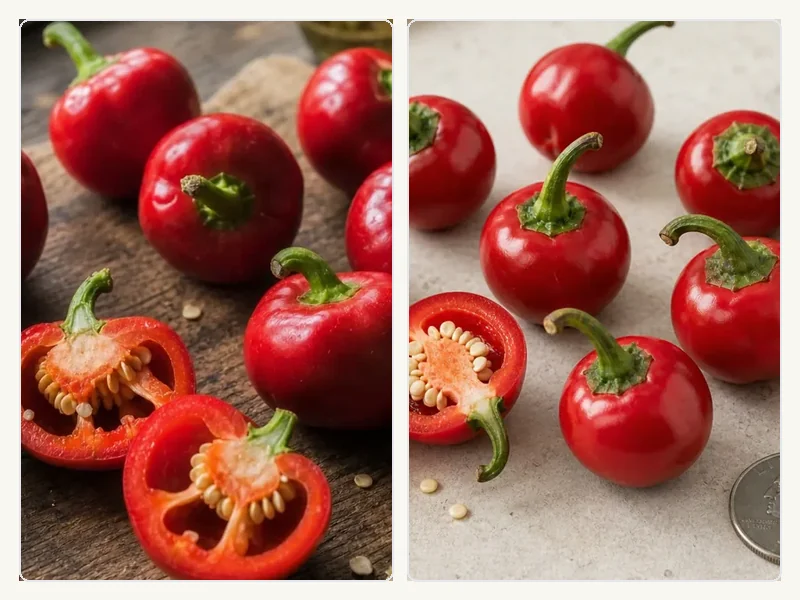 Cherry Bomb Pepper and Cherry Pepper comparison