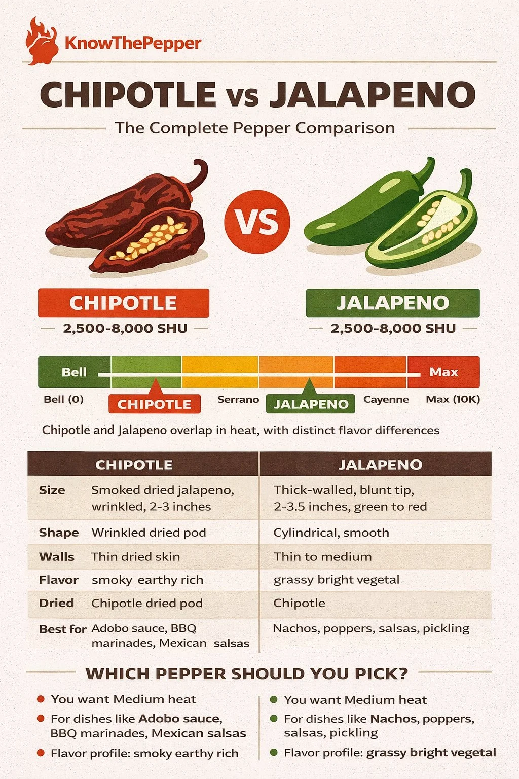 Chipotle and Jalapeño comparison