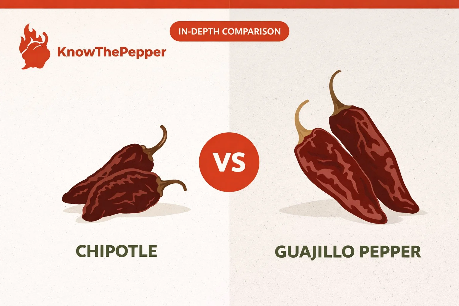 Chipotle vs Guajillo Pepper comparison