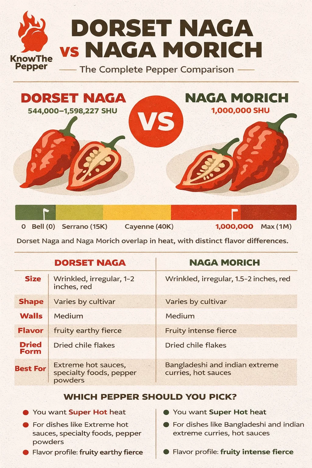 Dorset Naga and Naga Morich comparison
