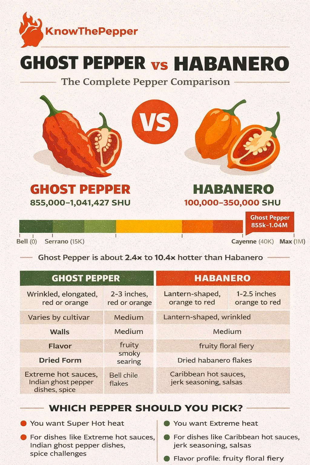 Ghost Pepper and Habanero comparison
