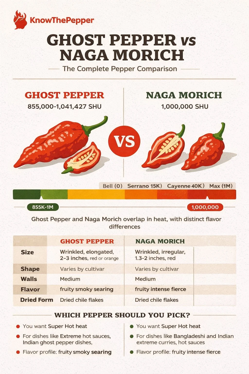 Ghost Pepper and Naga Morich comparison