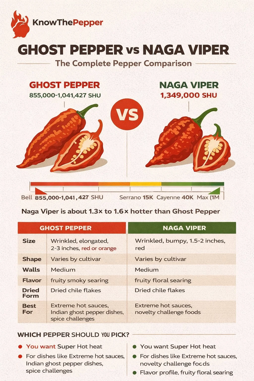 Ghost Pepper and Naga Viper comparison