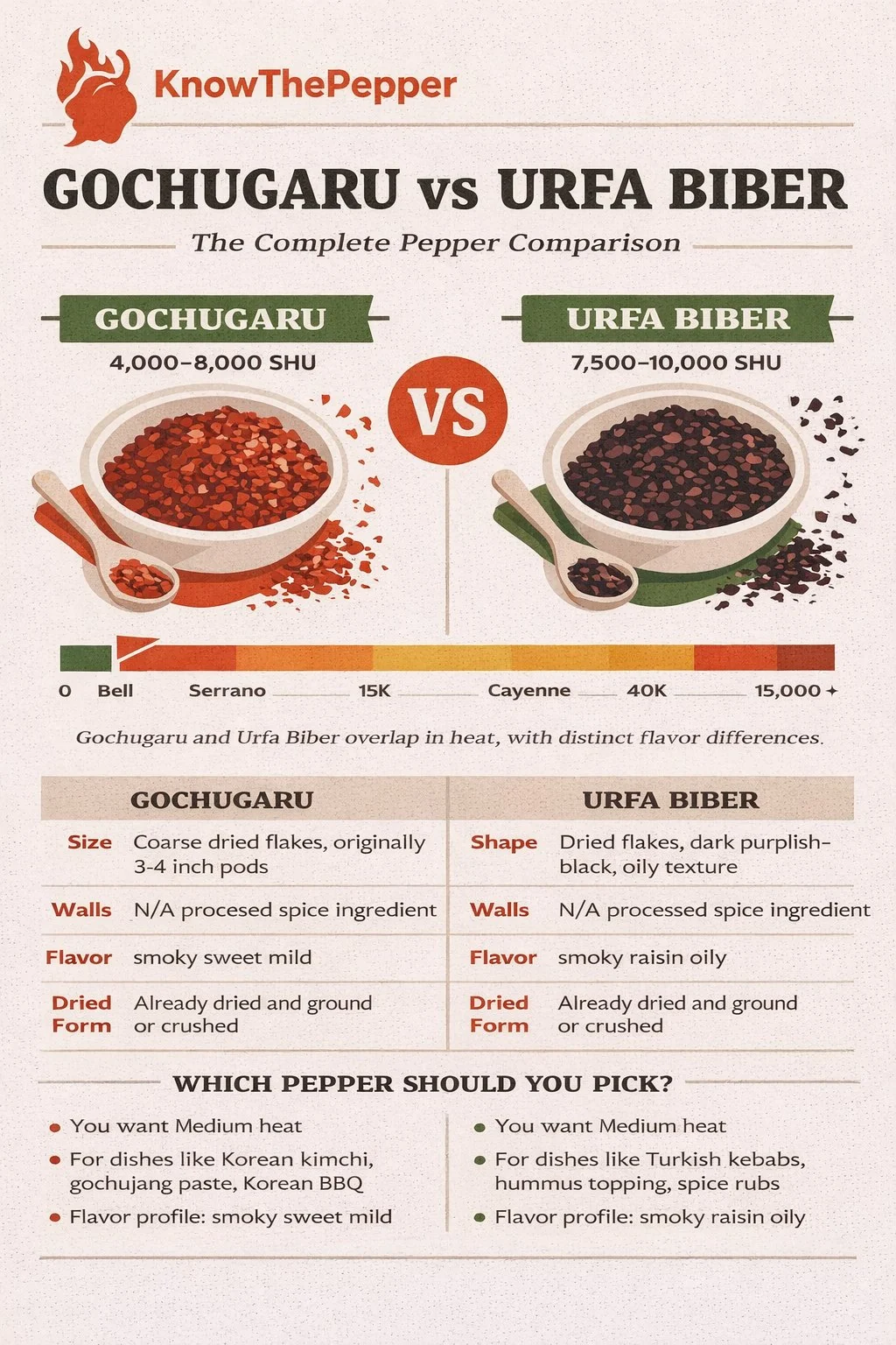 Gochugaru and Urfa Biber comparison