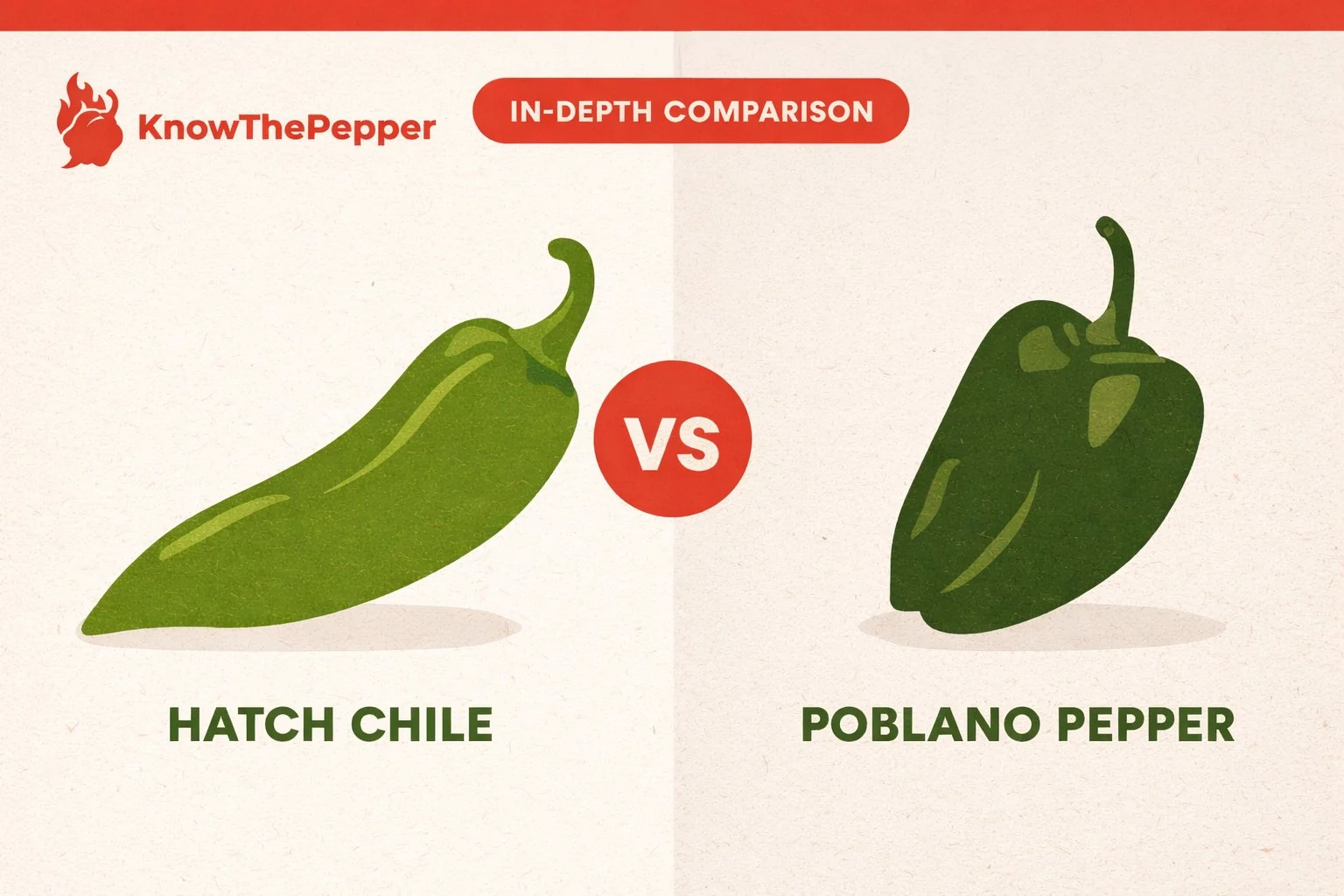 Hatch Chile vs Poblano Pepper comparison