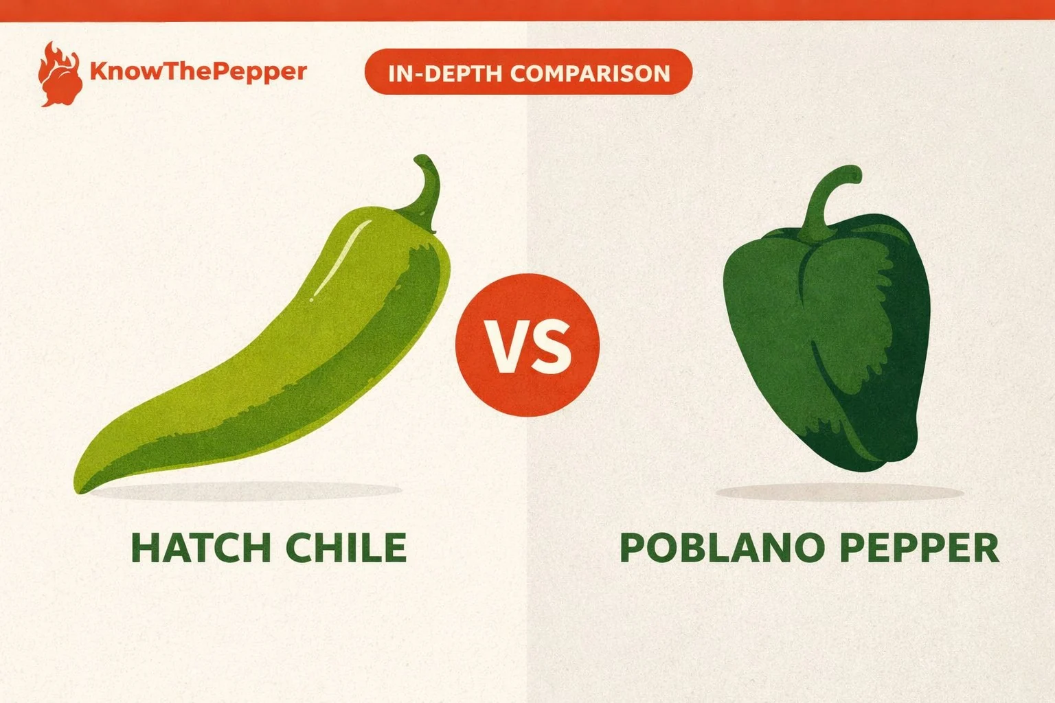 Hatch Chile vs Poblano Pepper comparison