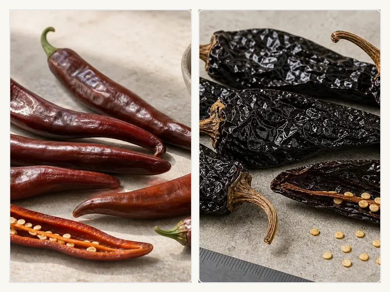 Holy Mole Pepper and Pasilla Pepper comparison