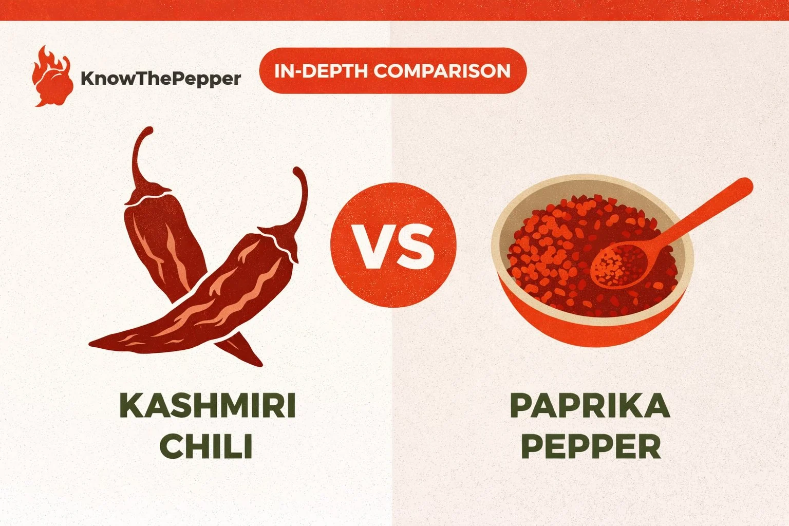 Kashmiri Chili vs Paprika Pepper comparison