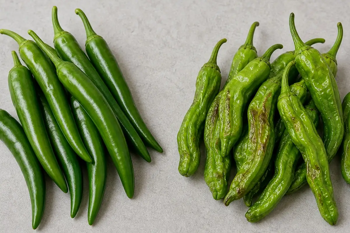 Korean Green Pepper and Shishito Pepper comparison