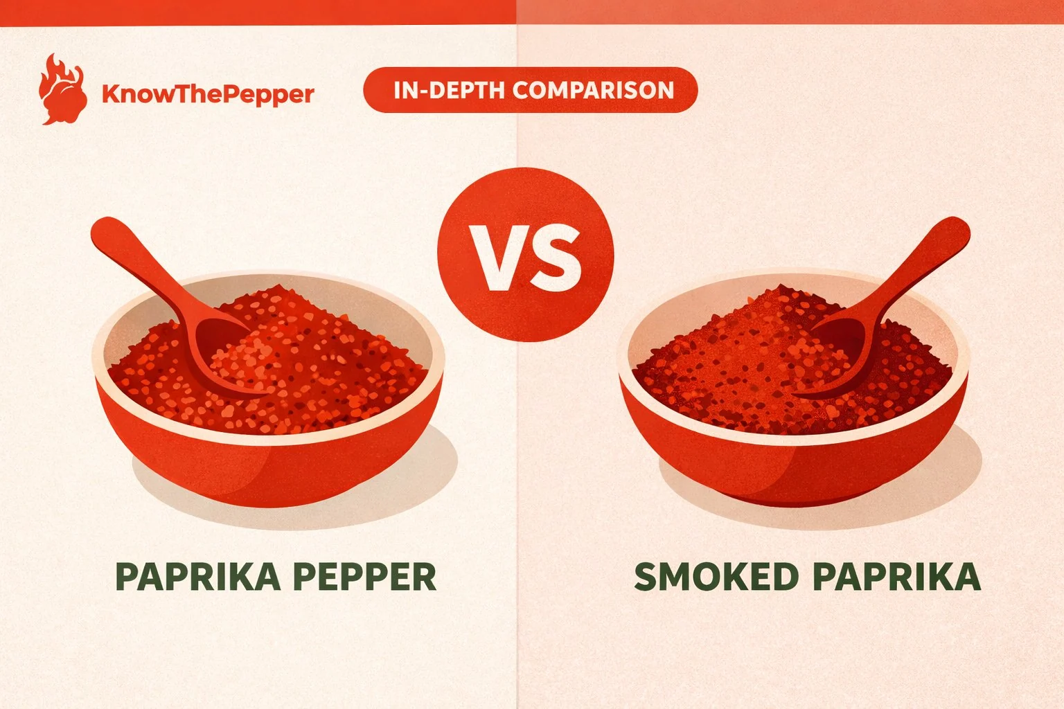 Paprika Pepper vs Smoked Paprika (Pimentón) comparison