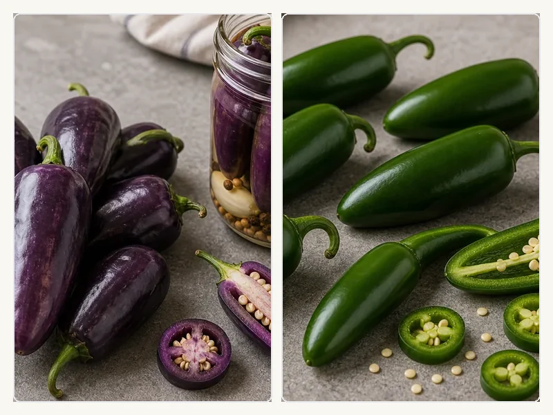 Purple Jalapeño and Jalapeño comparison
