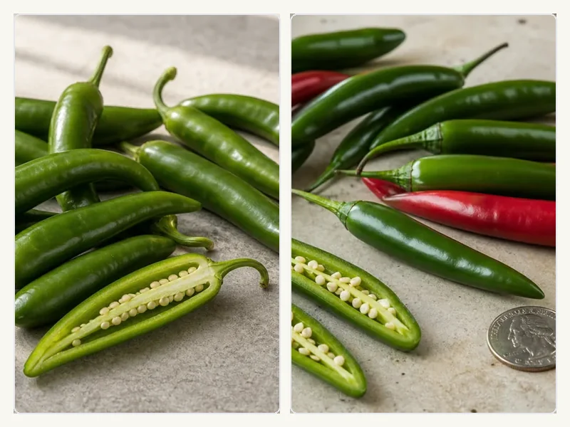 Sport Pepper and Serrano Pepper comparison