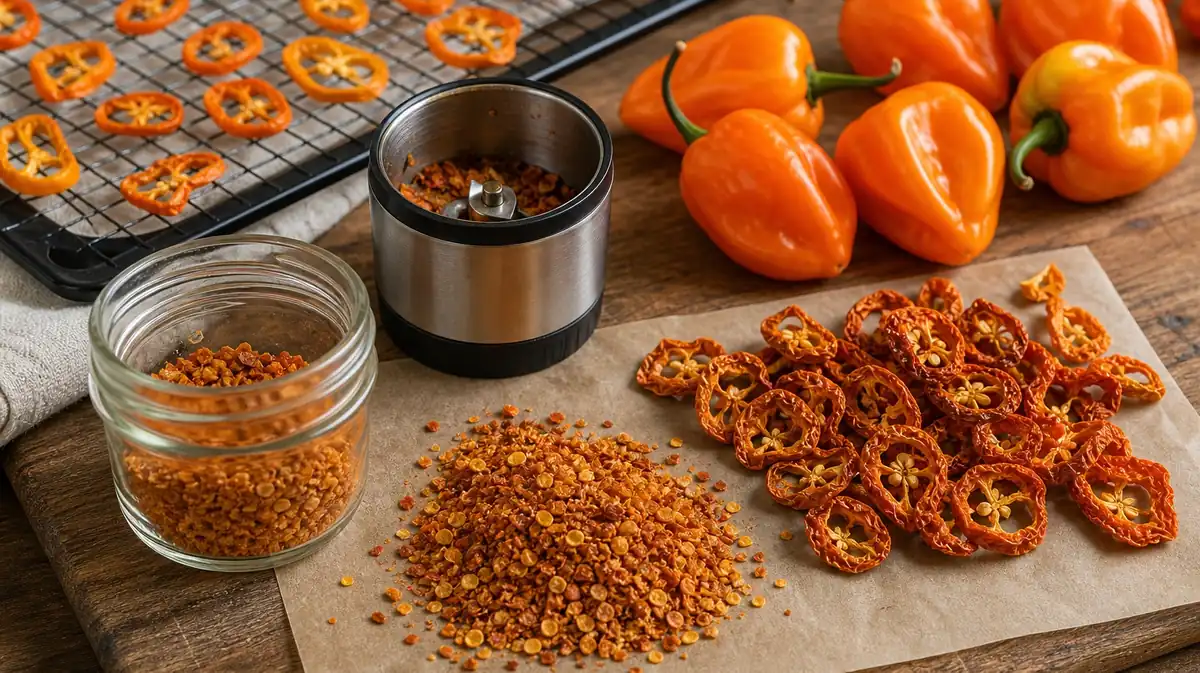 Habanero Flakes: Drying, Grinding, and Storage - visual guide and reference