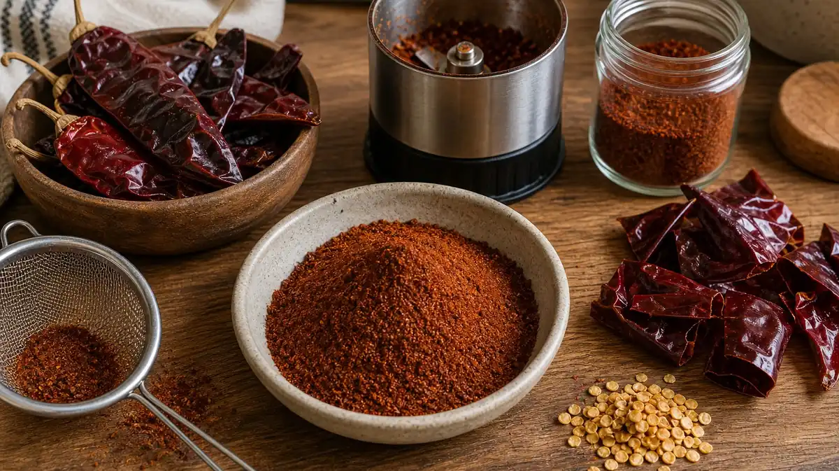 Homemade Chili Powder From Whole Dried Peppers - visual guide and reference