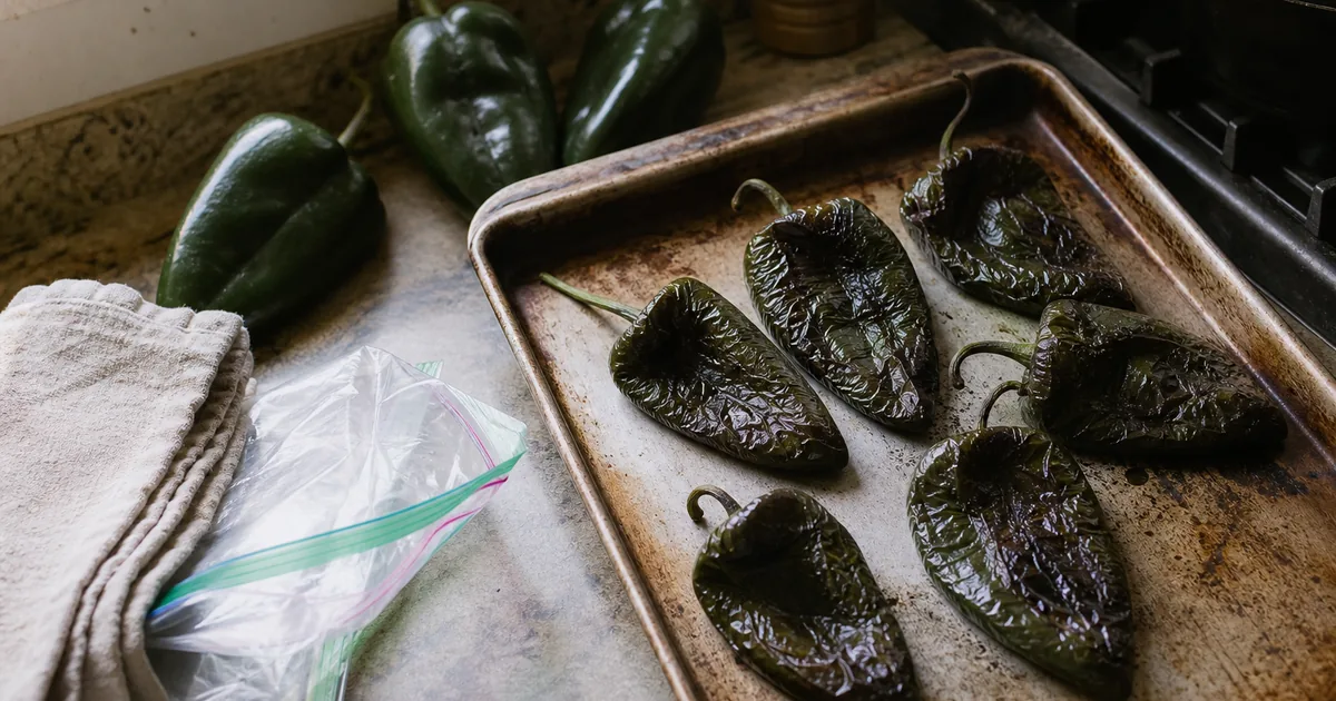 How to Store Poblano Peppers by Roasting and Freezing