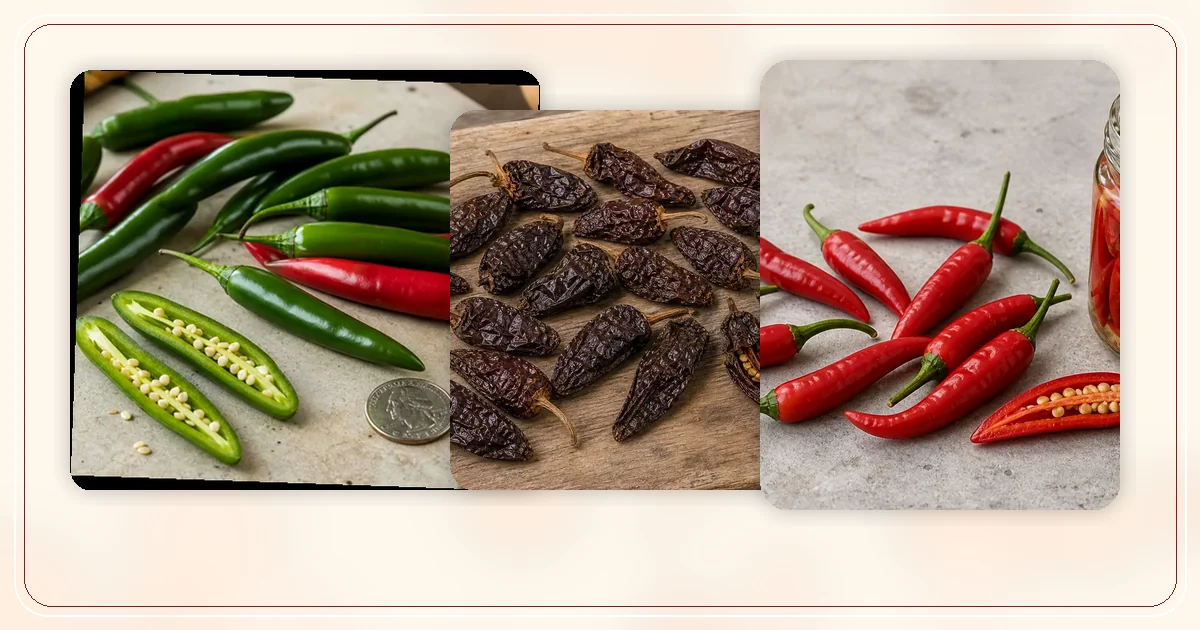 African Peppers hub with route-specific pepper varieties arranged for browsing