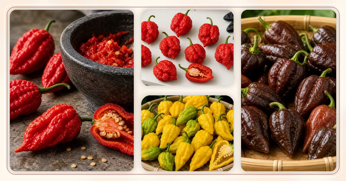 Capsicum chinense Varieties hub with route-specific pepper varieties arranged for browsing