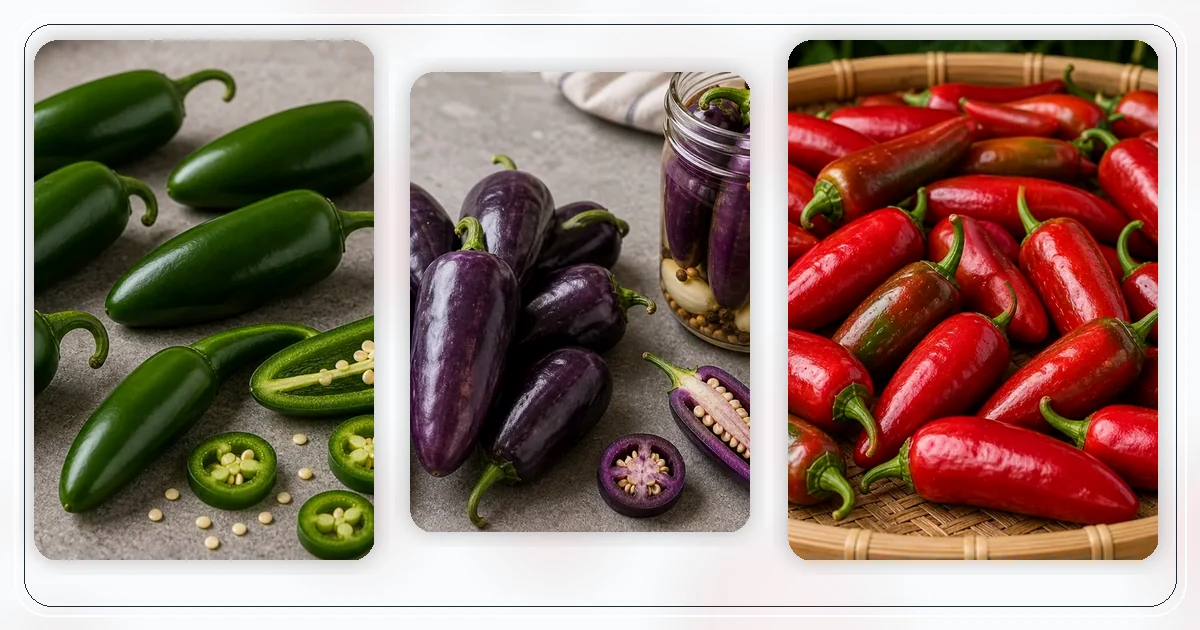 Pepper comparison hub with side-by-side pepper varieties arranged for browsing