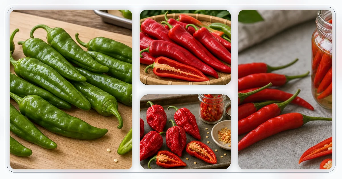 Italian Peppers hub with route-specific pepper varieties arranged for browsing