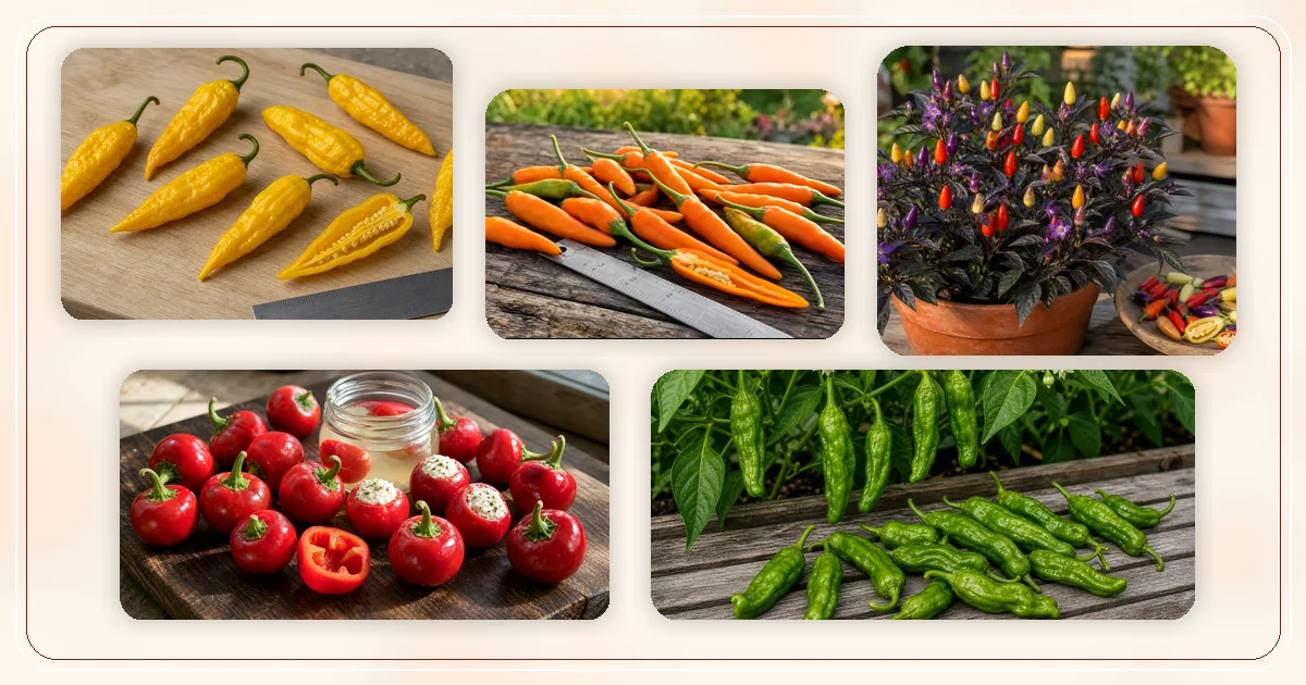 Japanese Peppers hub with route-specific pepper varieties arranged for browsing