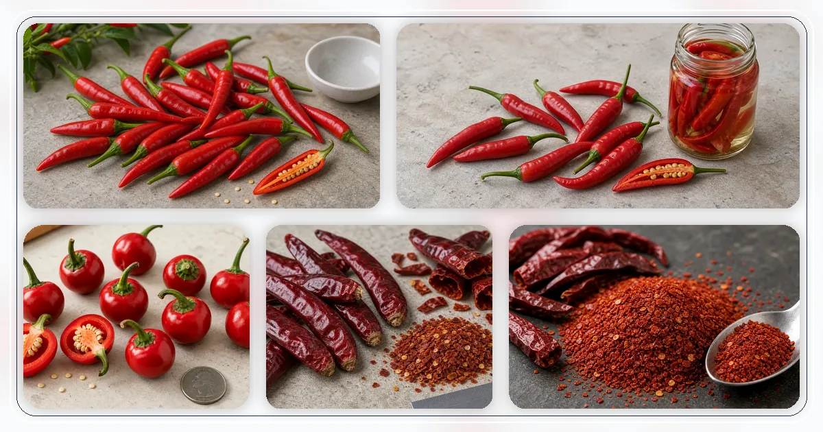 Korean Peppers hub with route-specific pepper varieties arranged for browsing