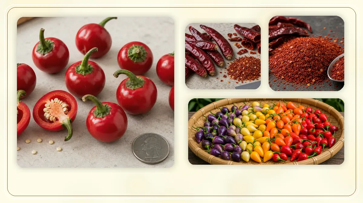 Korean Peppers in-post pepper reference image with varied cultivars and kitchen context
