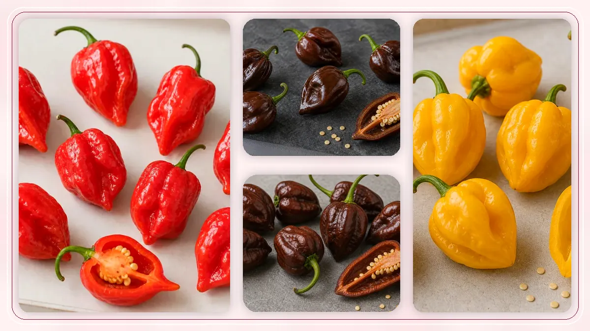 Best Peppers for Hot Sauce in-post pepper reference image with varied cultivars and kitchen context