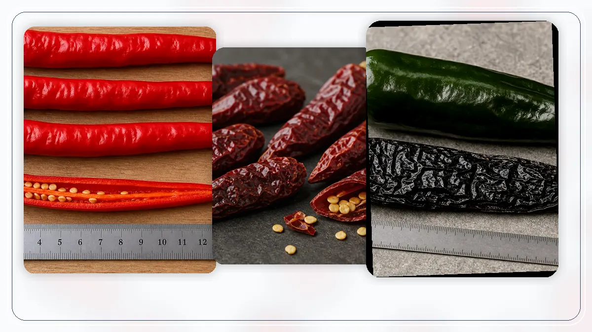 Smoked Peppers in-post pepper reference image with varied cultivars and kitchen context