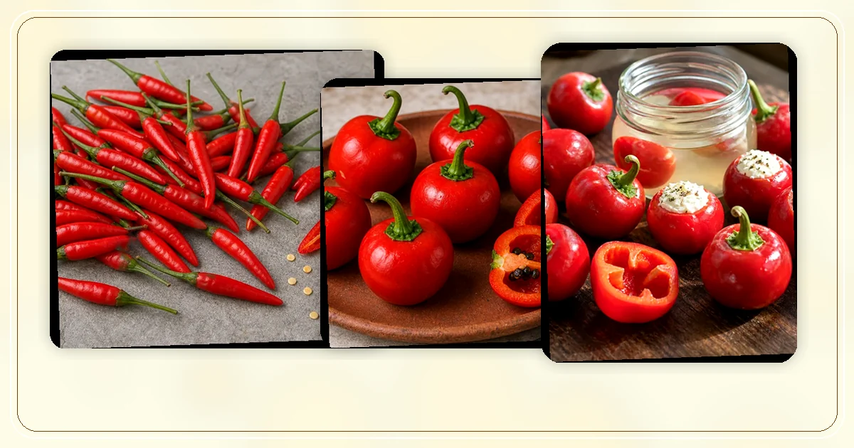 South American Peppers hub with route-specific pepper varieties arranged for browsing