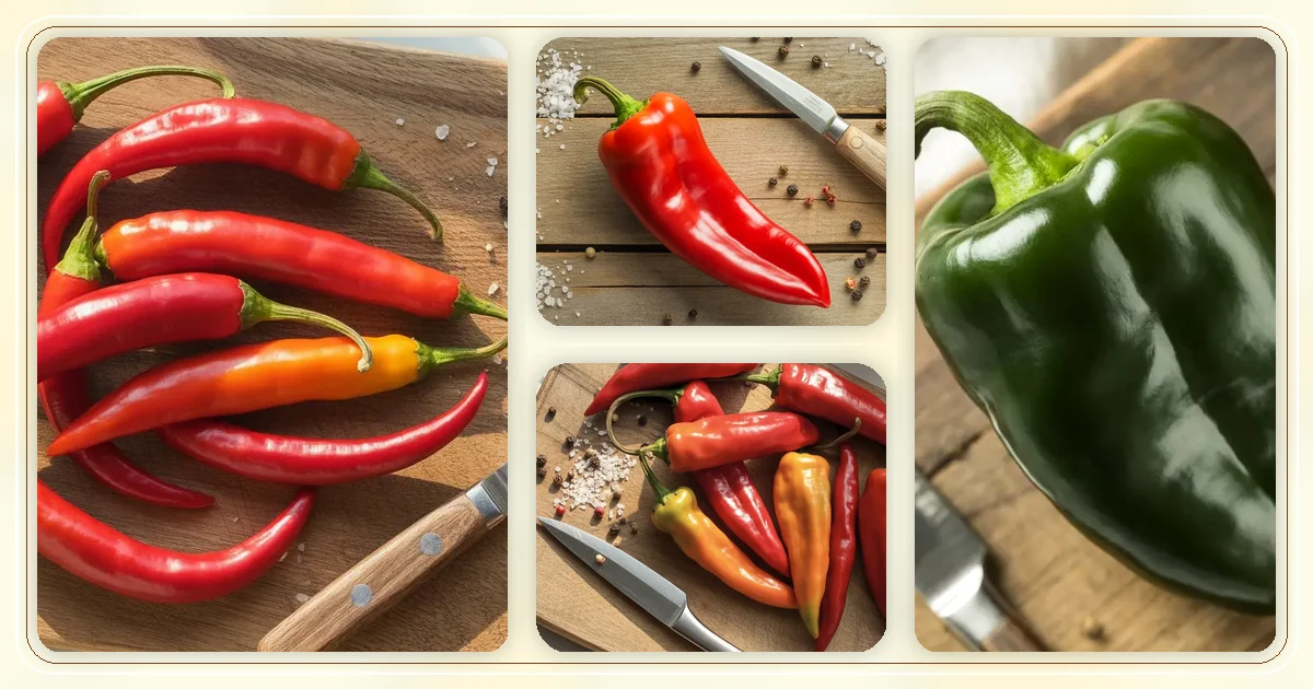 Pepper Substitutes hub with route-specific pepper varieties arranged for browsing