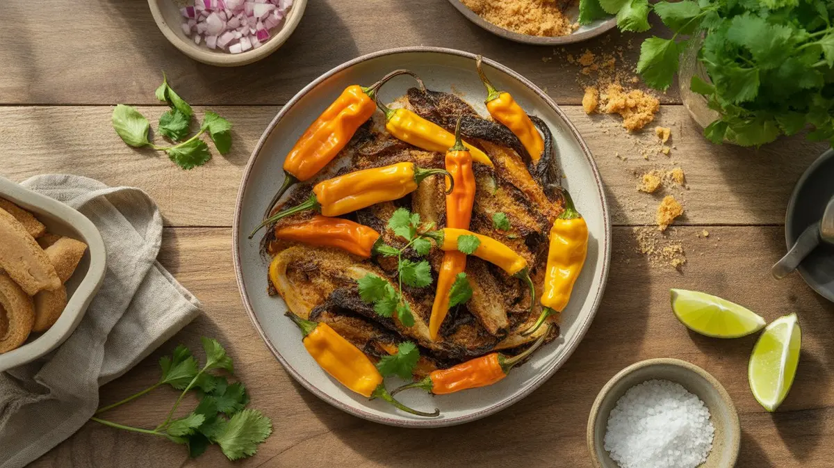 Fresh  peppers showing color, shape and texture