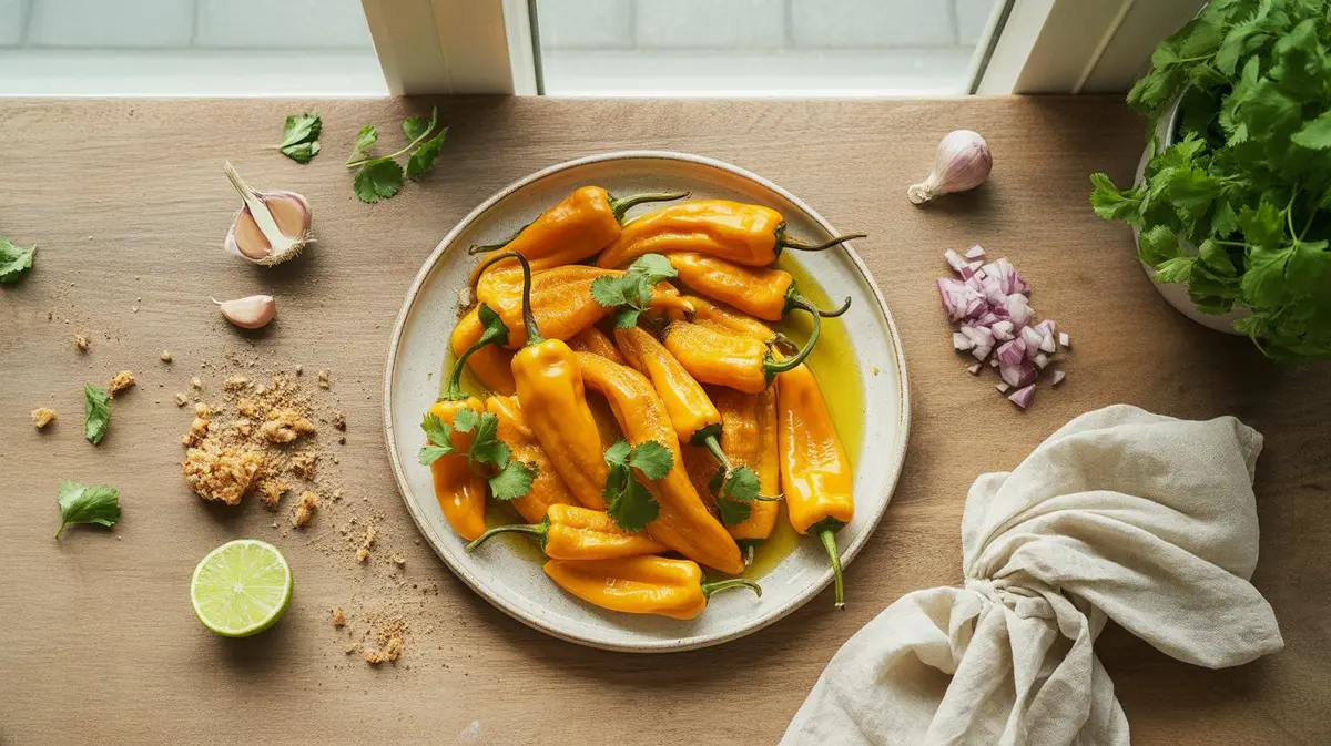Fresh  peppers showing color, shape and texture