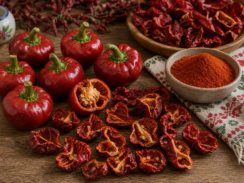 Alma Paprika peppers dried for sweet paprika powder