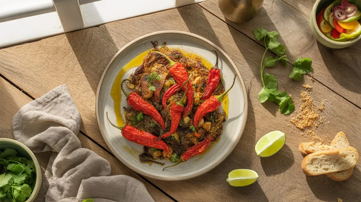 Fresh Carolina Reaper peppers showing color, shape and texture