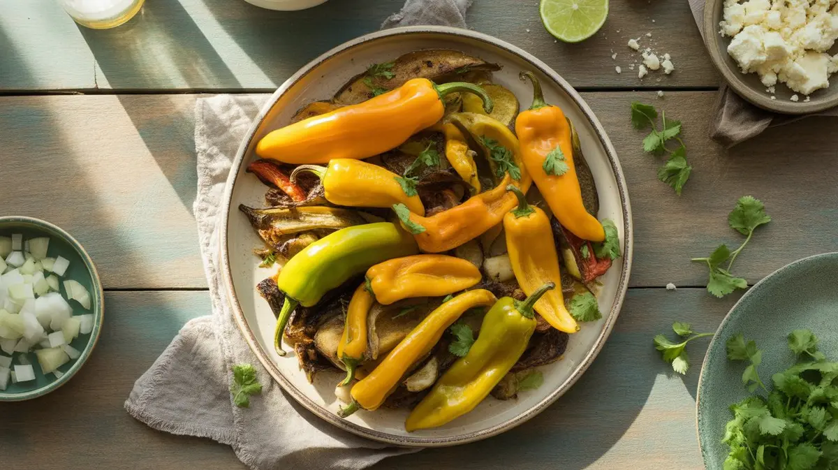 Fresh  peppers showing color, shape and texture
