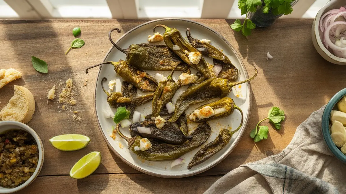 Fresh Chilaca Pepper peppers showing color, shape and texture