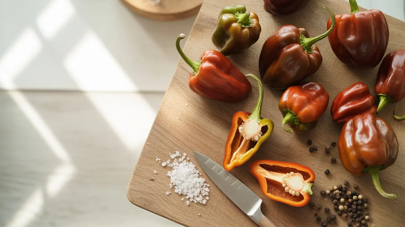 Chocolate Scotch Bonnet pepper - appearance, color and shape