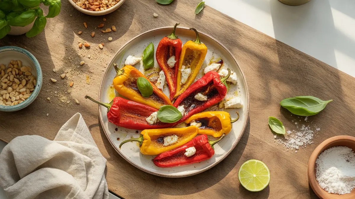 Fresh Corno di Toro peppers showing color, shape and texture