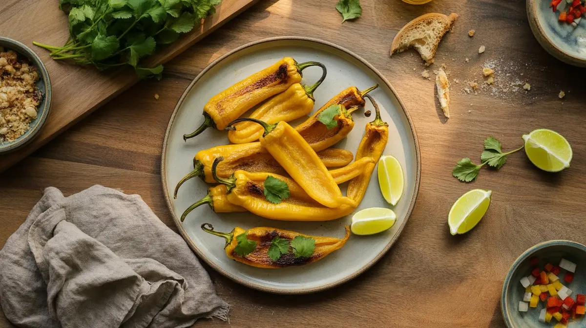 Fresh Datil Pepper peppers showing color, shape and texture