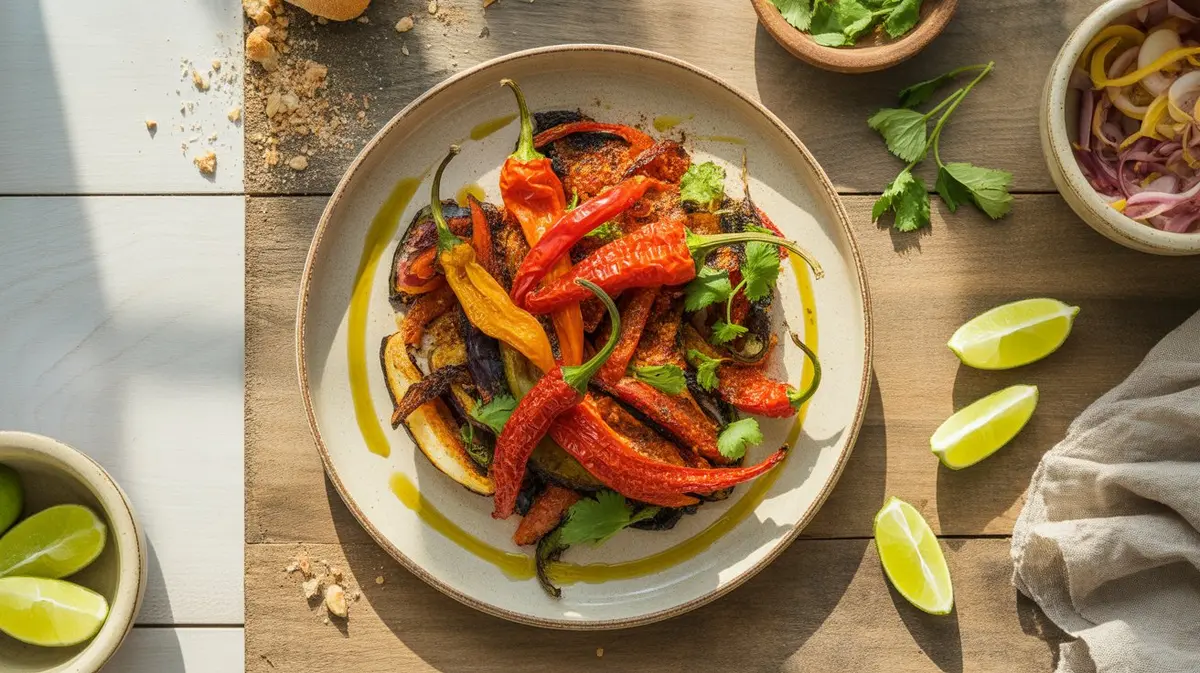 Fresh Dorset Naga peppers showing color, shape and texture