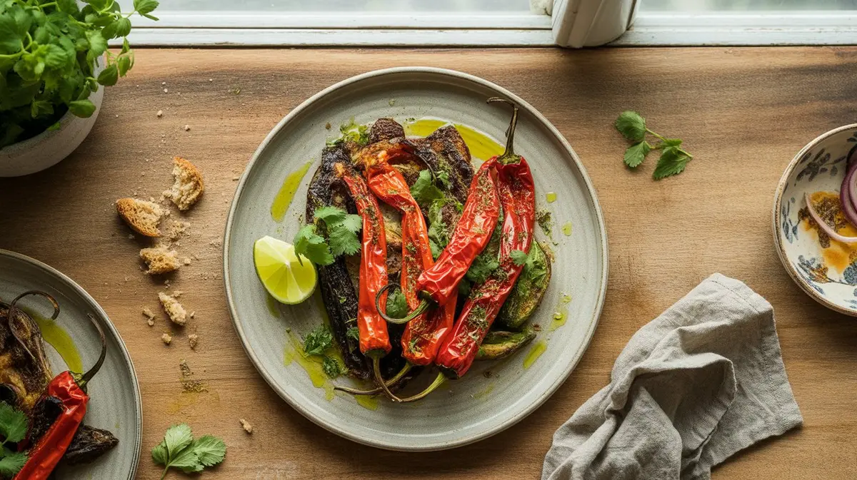 Fresh Dragon's Breath peppers showing color, shape and texture