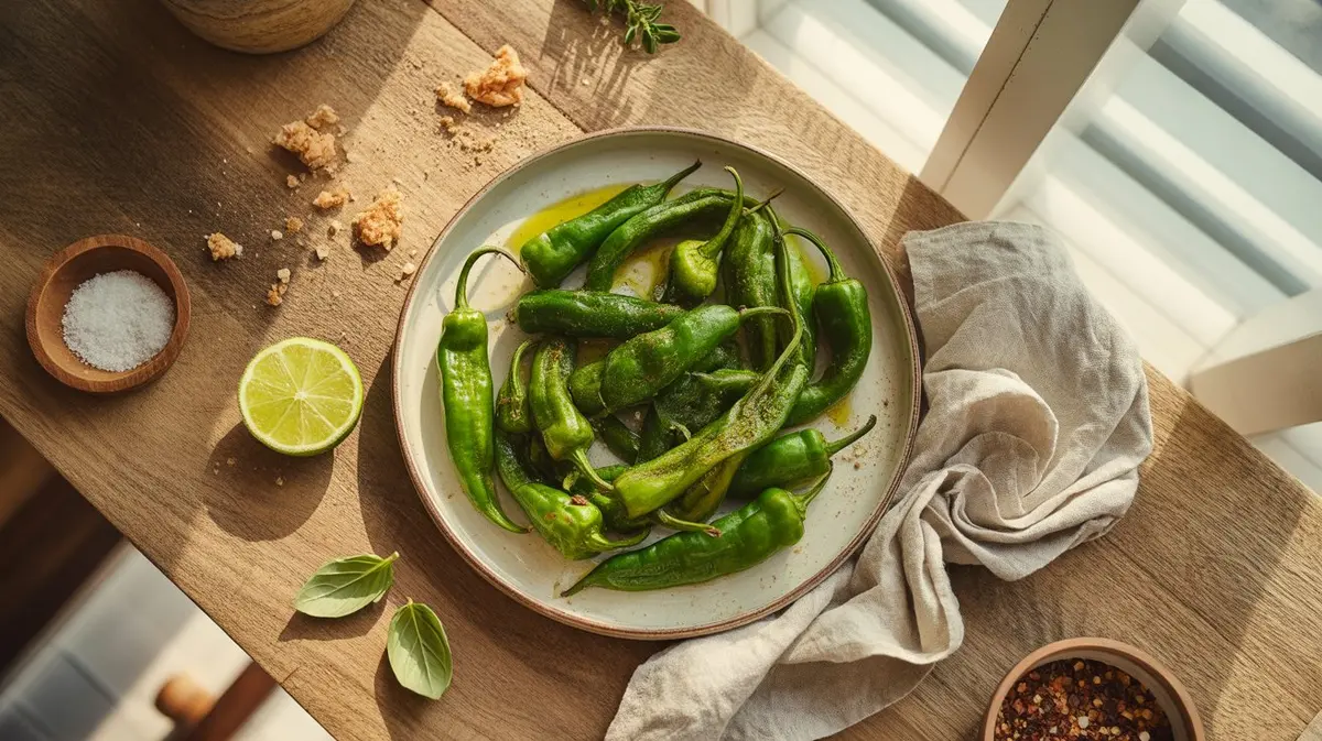 Fresh Guindilla Pepper peppers showing color, shape and texture
